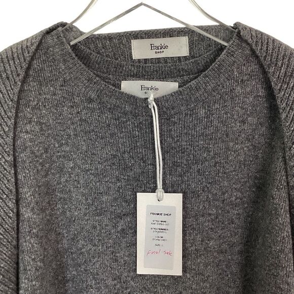 THE FRANKIE SHOP NWT Size L Knit Shrug Sweater Set Storm Gray Tank Shell & Cardi - Picture 5 of 9